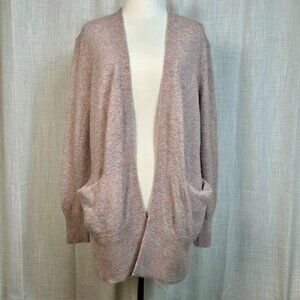 Madewell XS Slouchy Longline Open Front Cardigan Pink Layers Soft Wool Alpaca